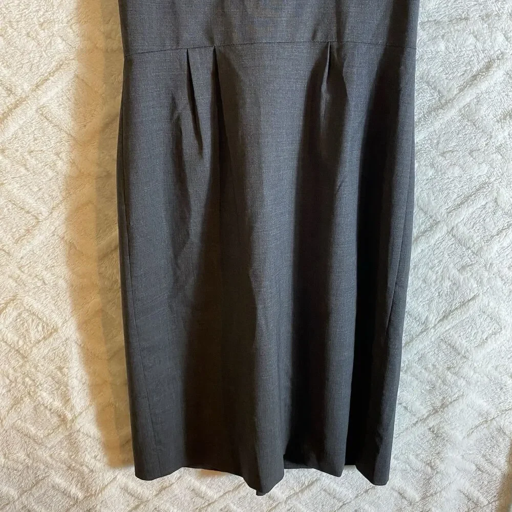J. Crew Women’s Sz 6 Dress Dark Gray A Line Sleeveless Wool Stretch Lined